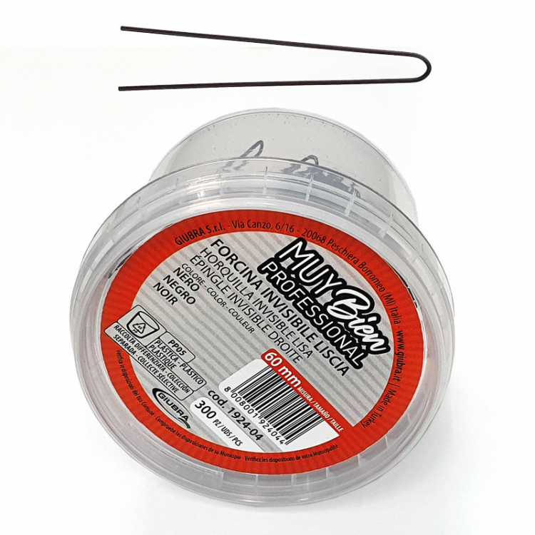 Forcina Invisibile Liscia Nera 60mm Da 300pz Giubra